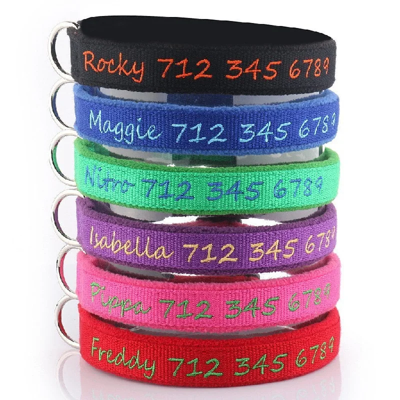 Deluxe Bamboo & Soft Padded Fleece - Personalized Dog Collar