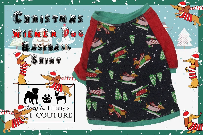 Christmas Dachshund Dog Baseball Pet Shirt