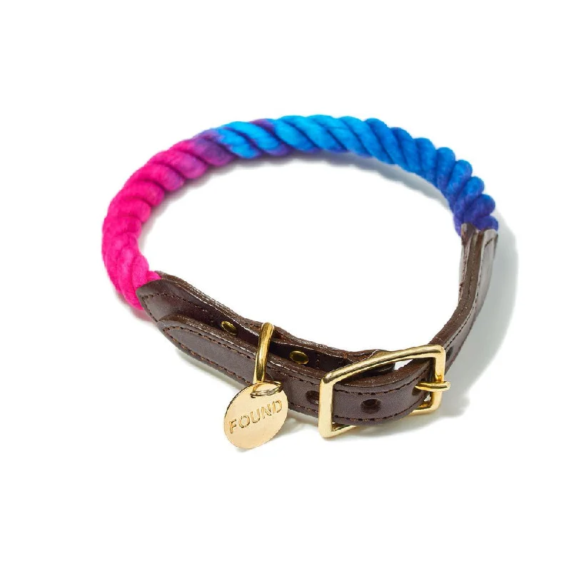 Dark Multi Ombre Cotton Rope Cat & Dog Collar