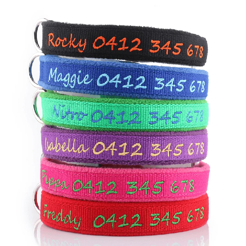 Deluxe Bamboo & Padded Fleece - Personalised Dog Collar