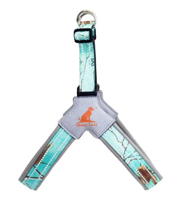 Doggy Tales Realtree Step In V Harness, Sea Glass