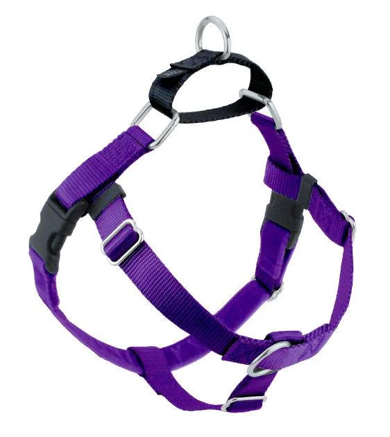 Freedom No-Pull Harness & Leash (Purple/Black) For Dogs