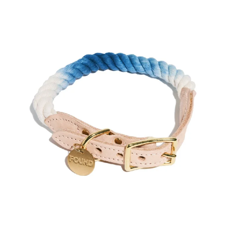 Navy Ombre Cotton Rope Cat & Dog Collar