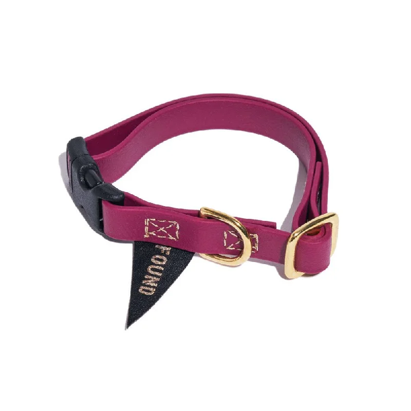 New! Water Resistant Cat & Dog Collar, Berry