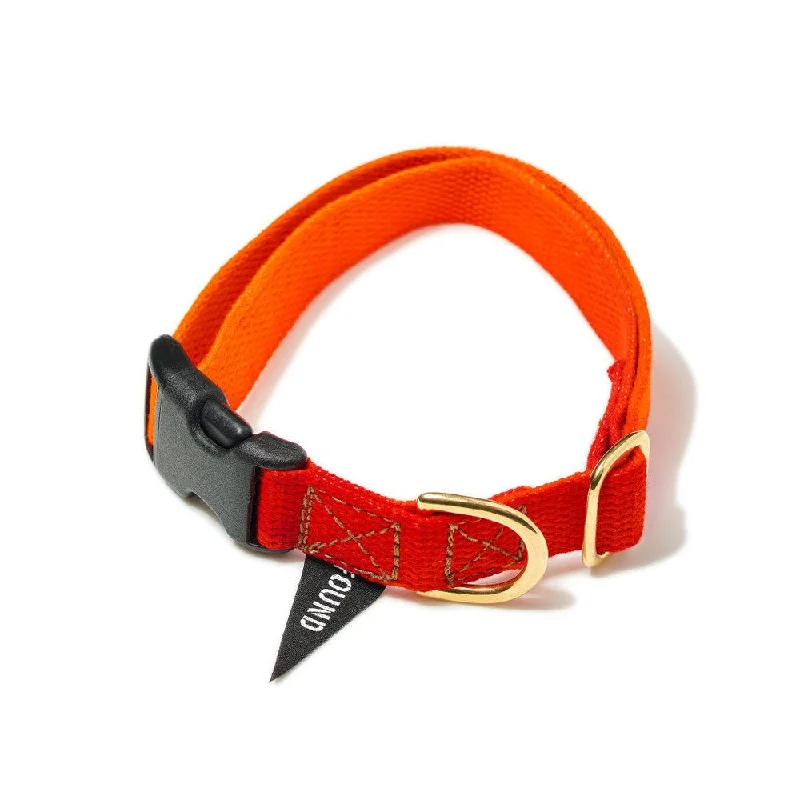 Orange To Magenta Cotton Dog Collar, Standard