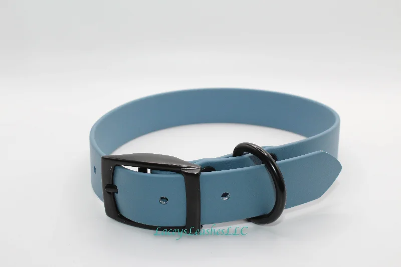 Pre Made Medium Dog Collar-Petrol Blue