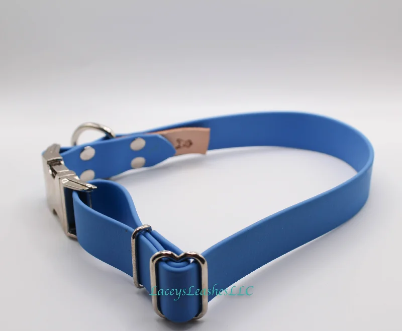 Pre Made Medium Superhero Blue Dog Collar