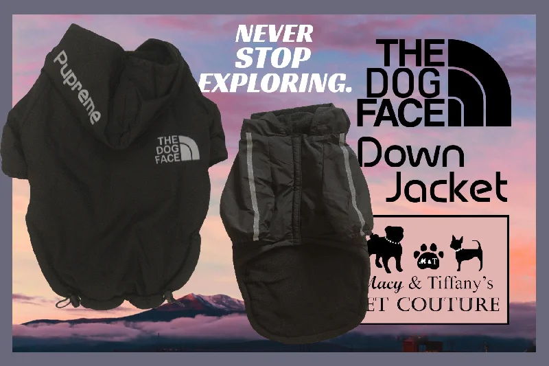 The Dog Face North Face Pet Jacket (Black)