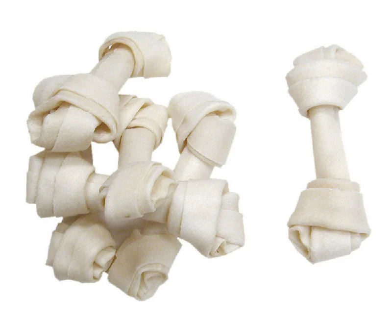 Single Burgham CattleRanch White Rawhide Bone 6 in D-6236