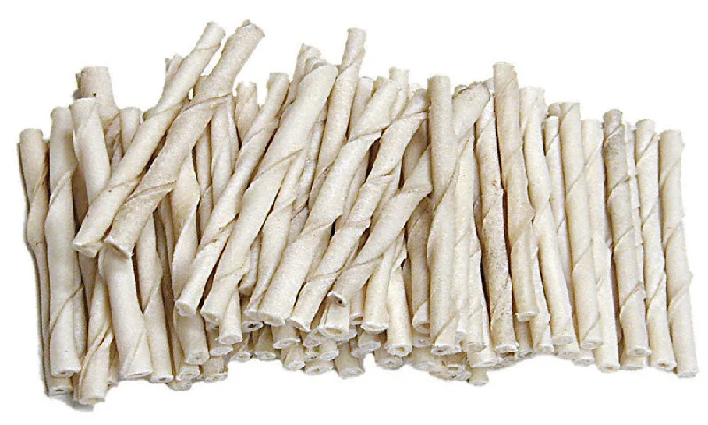 Burgham CattleRanch White Twisted  Rawhide  Stick 5 in x 10mm DD-6273