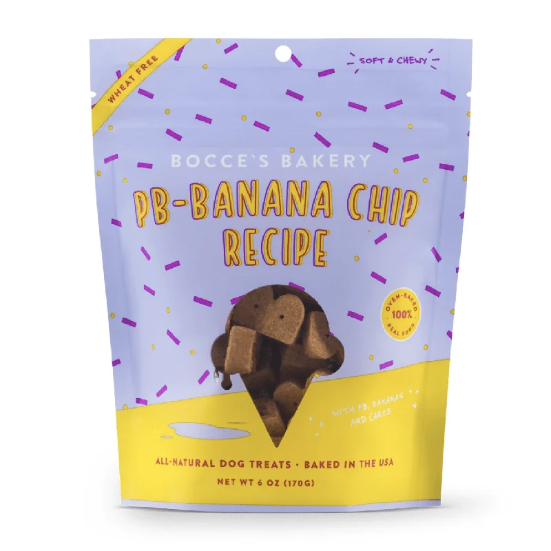 Bocce's Bakery PB-Banana Chip Recipe Dog Treats, 6-oz bag