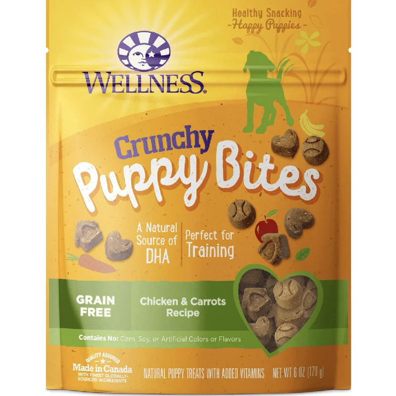 Wellness Grain-Free Crunchy Puppy Bites Chicken & Carrots Recipe Dog Treats, 6-oz bag