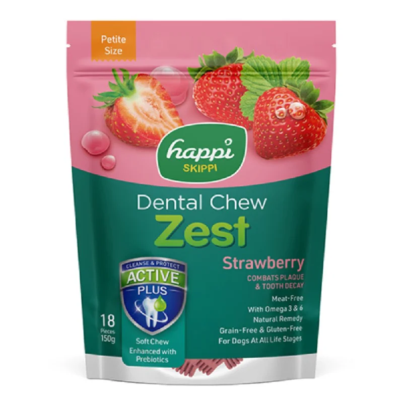 Happi Skippi (Doggy) Zest Petite Strawberry Dental Dog Chew 150g