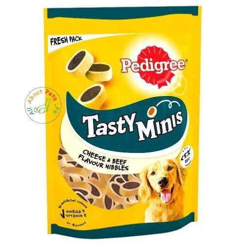 Pedigree Tasty Minis Cheesy Nibbles With Cheese & Beef Dog Treats 140g